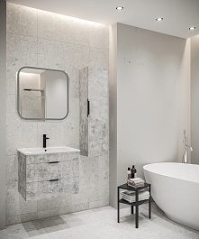 Grossman Мебель для ванной Кросс 65 подвесная бетон – фотография-4